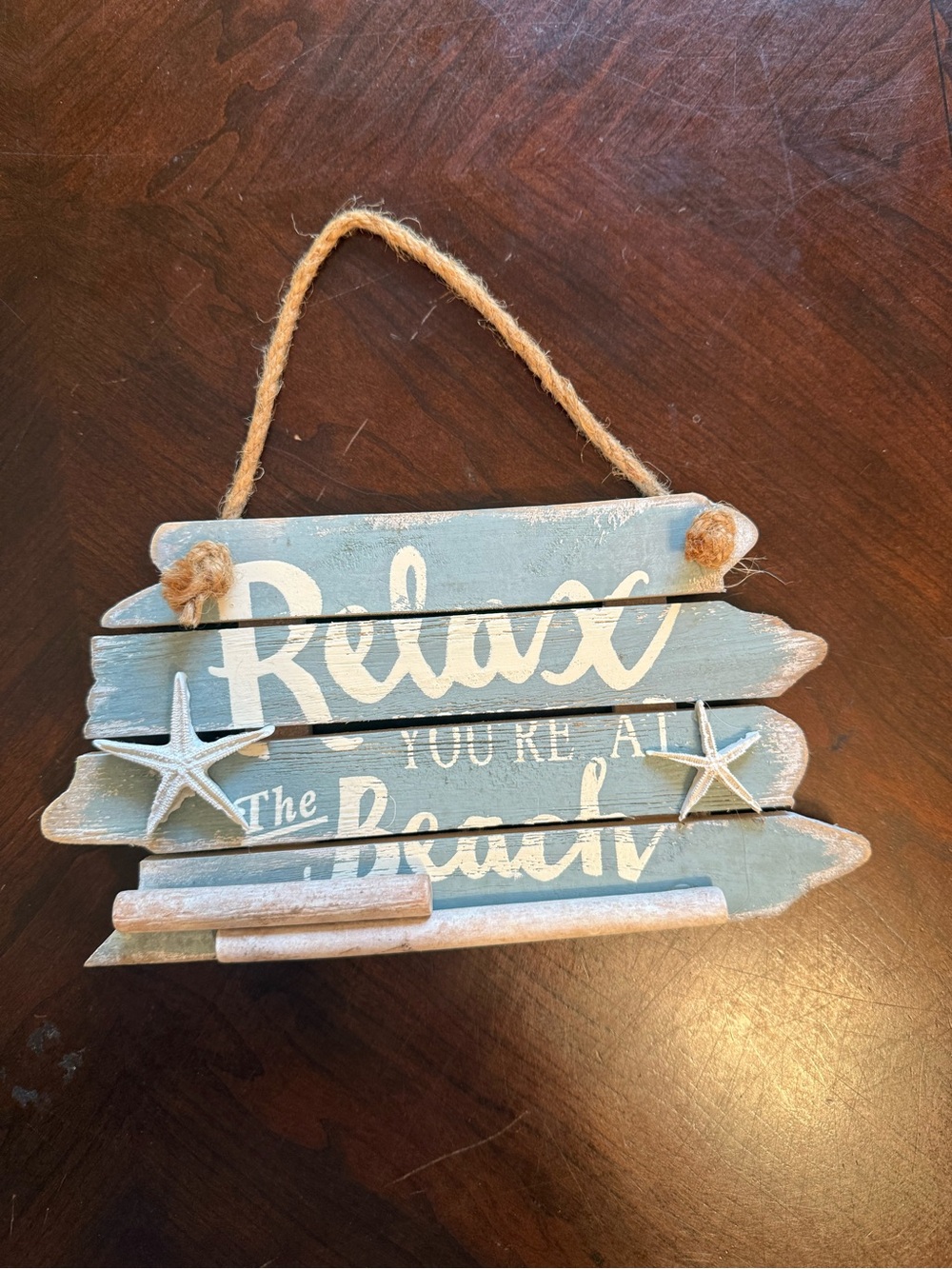 Relax Beach Wall Sign - Light Blue and White Nautical Decor